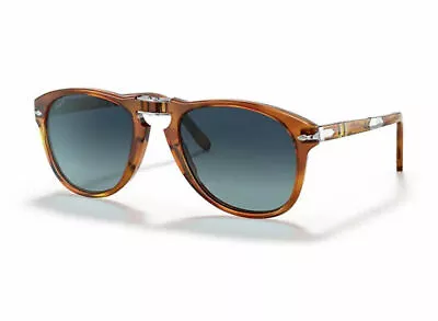 $299 • Buy Persol Steve Mcqueen 714SM 96/S3 Light Havana Blue Polarized Sunglasses Folding