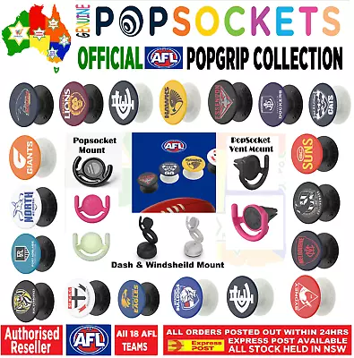 $45.90 • Buy Official AFL Footy Teams PopSockets Grip PopSocket Phone Stand Holder Car