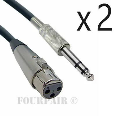 2 Pack - 100ft XLR 3-Pin Female To 1/4  Stereo TRS Shielded Microphone Mic Cable • $38.95