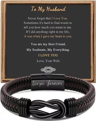 Gift For Men Infinity Bracelet For Men Dad Husband Boyfriend Son Grandson Brothe • $46.73