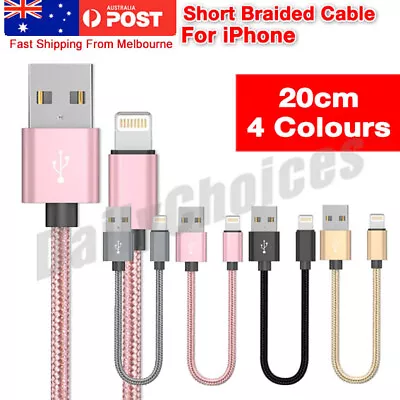 3x 1x 20CM Short Braided USB Cable Fast Charging Cord For IPhone XS 8 7 6+ Ipad • $4.69