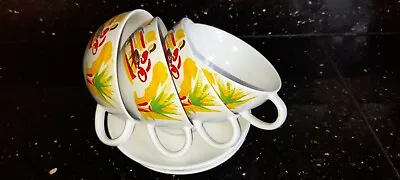 Set Vintage Nescafe Cappuccino Bistro Cups & Saucers  For 4  • £14