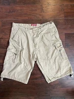 Vintage Ecko Unltd Shorts Mens 36 Beige Khaki Cargo Baggy Skater Streetwear Y2K • $22.95