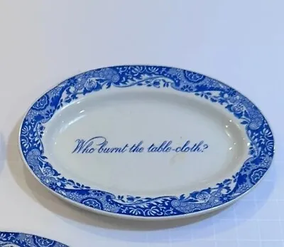 Vintage Copeland Spode’s Italian Who Burnt The Tablecloth Trinket Dish Blue • $39.95