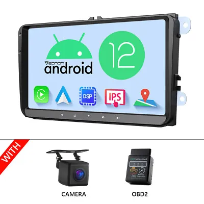 $231.24 • Buy CAM+OBD+9  Car Radio Stereo Android 12 BT 5.0 For VW Golf 5 6 Jetta Caddy Passat