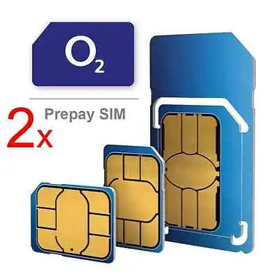 2x Pay As You Go PAYG O2 Micro Nano SIM Card Adapter For IPhone IPad Samsung • £1.74
