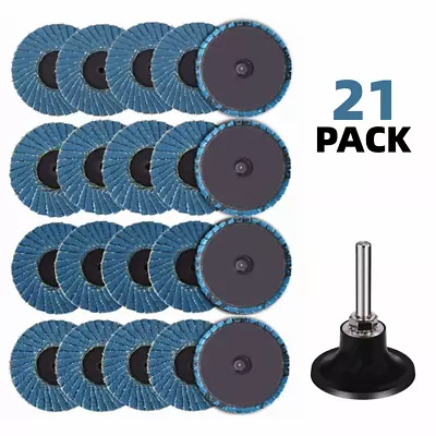 21PCS 2 Inch Zirconia Roll Lock Flap Sanding Disc 40 Grit Die Grinder W / Holder • $22.99