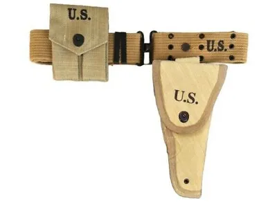 M1936 Webbing Canvas Pistol Belt With M1911 Colt Holster And .45 Magazine Pouch • $47.49