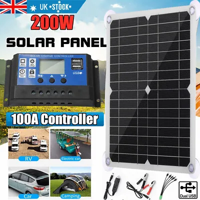 200W Solar Panel Kit 12V Battery Charger & 100A Controller For Car RV Caravan • £25