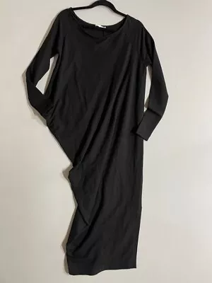Marcella NYC Dress Women XS Black Cotton Lagenlook Casual Kensington Maxi NEW • $74.99