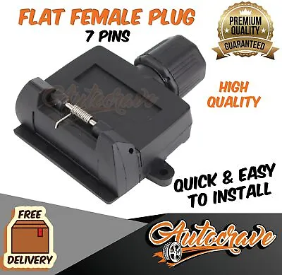 7 Pin Flat Trailer Plug Female Caravan Boat Connector Part Adapter Rectangle • $15.95