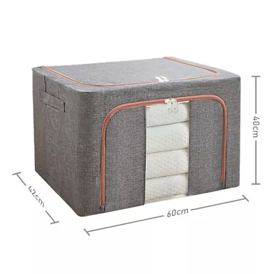 Storage Box Fabric Foldable Zipped With Handle Home Office Organiser Stackable • £13.99