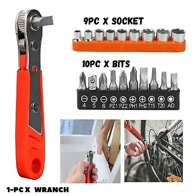 Right Angle Magnetic Screwdriver Mini Ratchet Wrench Drive High Torque Offset • £5