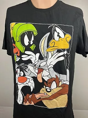 2011 Looney Tunes Warner Bros Black Graphic Tee Adult Size Medium • $14.99