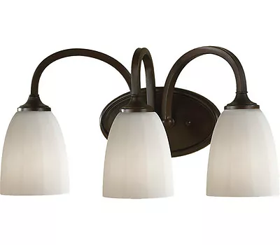 Murray Feiss Bronze 3-Light Vanity Fixture Bathroom Wall Fluted Hanging Lamp • $129.91