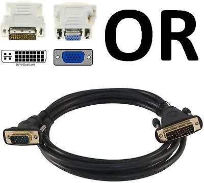 DVI MALE TO VGA MALE Display Adapter Converter OR Cable Cord Lead For PC Monitor • $3.40