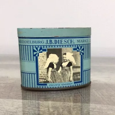 J.B. DIESCH. Vintage Small Oval Candy Advertising Tin Empty • $14