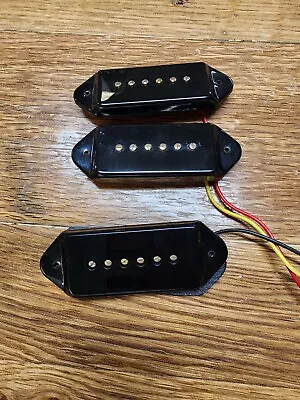 Black Epiphone Guitar P90 Dog Ear Pickups Set Of 3 For Epiphone Riviera • $59.99