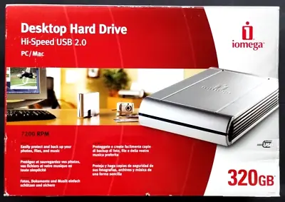 320 Gb ~ Iomega External Desktop Hard Drive ~ Usb 2.0 ~ 7200 Rpm ~ Plug And Play • £47.75