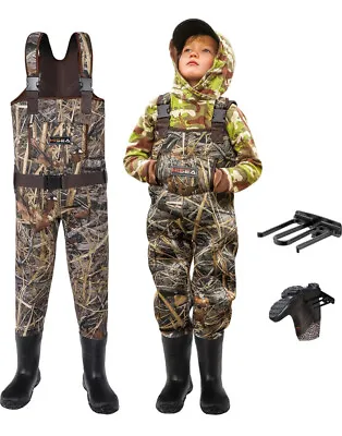 HISEA Kids Chest Waders With Insulated Boots Fishing Hunting Wader Boot Rainwear • $55.99