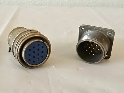 Pair Of Mil Spec 14-pin Connectors Male/female Ms3102 A20-29s Ms3102a20-29s • $95