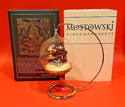 MOSTOWSKI KOMOZIA ~ Santa At Home ~ Hand Blown Glass Sphere Christmas Ornament! • $95