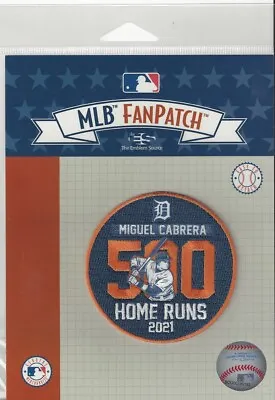 2021 Miguel Cabrera 500 Home Runs Patch Detroit Tigers 3  Round Iron Or Sew On • $14.95