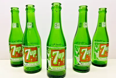 Vintage Set Of 5 7up 7 Ounce Soda Pop Bottles Swimsuit Bubble Girl • $45