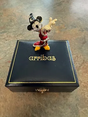 Disney Arribas Brothers Swarovski Crystal Sorcerer Mickey Jeweled Figurine • $219