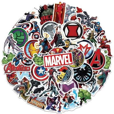 50PCS Superhero Stickers Avengers Marvel Iron Man Hero For Laptops Phone Bike • £2.99
