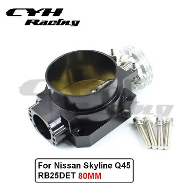 80MM Aluminum Throttle Body For Nissan Skyline Q45 RB25DET RB26DET Engines • $79.98