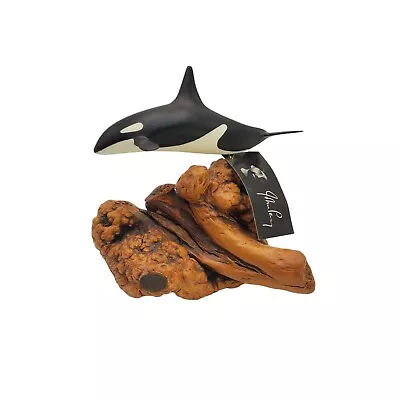 VTG John Perry NWT Orca Killer Whale 7  Burlwood Statue Ocean Sea Wildlife • $27.99