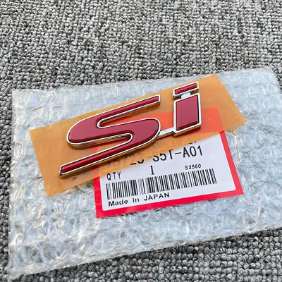 Jdm Red Si Badge For Honda Civic Ep3 Fg2 Fg4 Eg Rear Trunk Emblem Sticker • $12.95