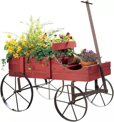 STNDBRNDS Wagon Decorative Indoor/Outdoor Garden Backyard Planter Red • $52.99