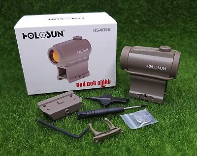 Holosun 2 MOA Red Dot 1x20mm FDE Micro Reflex Sight Parallax Free - HS403B-FDE • $151.99