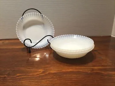 Set Of 4 Macbeth-Evans Monax Petalware Small Bowls 5.75” D & 1.25” H EUC White • $24.99