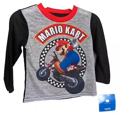 Super Mario Nintendo 2022  MARIO KART  Boy's Long Sleeve Pajama Shirt Size 4 • $12.99