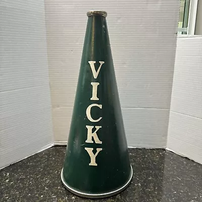 Vicky VINTAGE Green Bullhorn Megaphone Cheerleading Cheer School College Game • $39.95