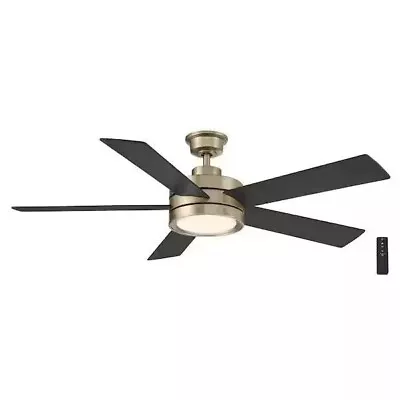 Home Decorators Baxtan 56 In Champagne Bronze Ceiling Fan LED With Remote • $101.42