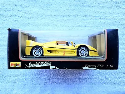 Maisto Ferrari F50 1995 Yellow 1:18 Special Edition Diecast Model Car • $44.95