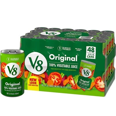 $45.69 • Buy V8 Original 100% Vegetable Juice Blend With Tomato, 5.5 FL OZ (Pack Of 48)