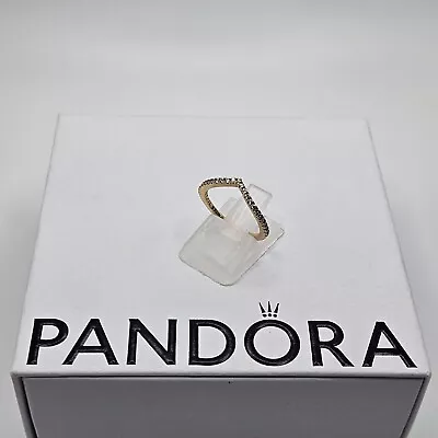 Genuine Pandora Gold Plated Sparkling Wishbone Ring ALE 925 Size - 50 #168758C01 • £25