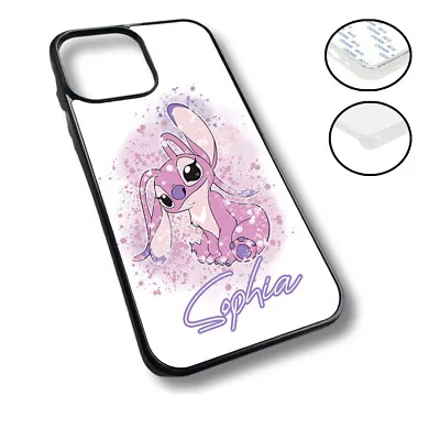 £9.99 • Buy Pink Angel Art Stitch Blue Y2K Hard Back Casing Case Personalised Name Lilo 626