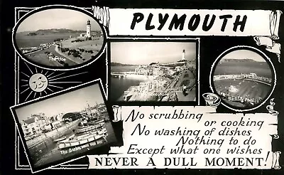 Plymouth Never A Dull Moment - Salmon Series Real Photo Postcard • £2.95