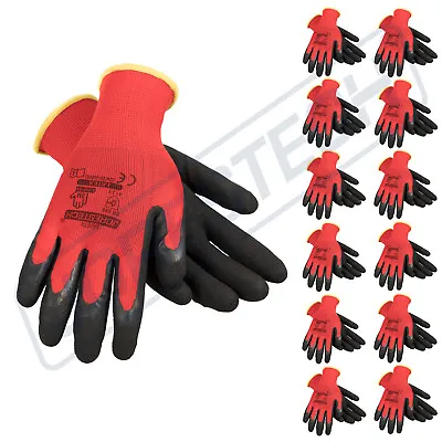 12 Polyester Mechanics Gloves Dipped W/ Latex Light Weight JORESTECH • $19.75
