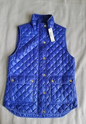 J Crew Vest Womens XS Button Zip Purple Pockets Quilted Down Feather Preppy NEW • $23.99
