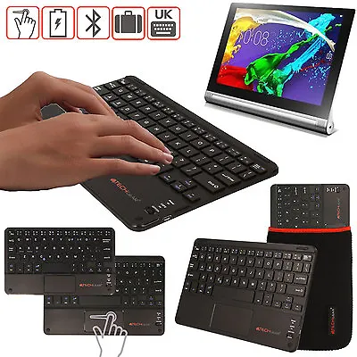 Slim Wireless Bluetooth UK Keyboard With Mouse Touchpad For Lenovo Yoga Tablets • £16.95