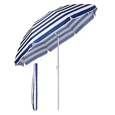 Sekey® 1.6m Beach Umbrella With Cover Portable Tilting Garden Parasol Umbrell... • £62.74