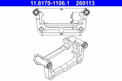 11.8170-1106.1 ATE Carrier Brake Caliper For CHEVROLETOPELVAUXHALL • £101.54