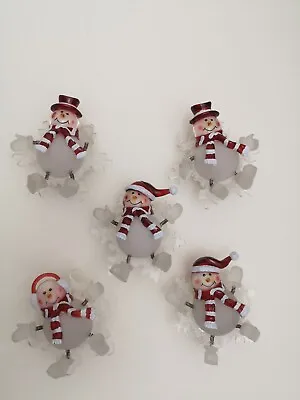 Christmas Decorations Light Up Snowman Snowflake X 5 Battery Not Included  • £5